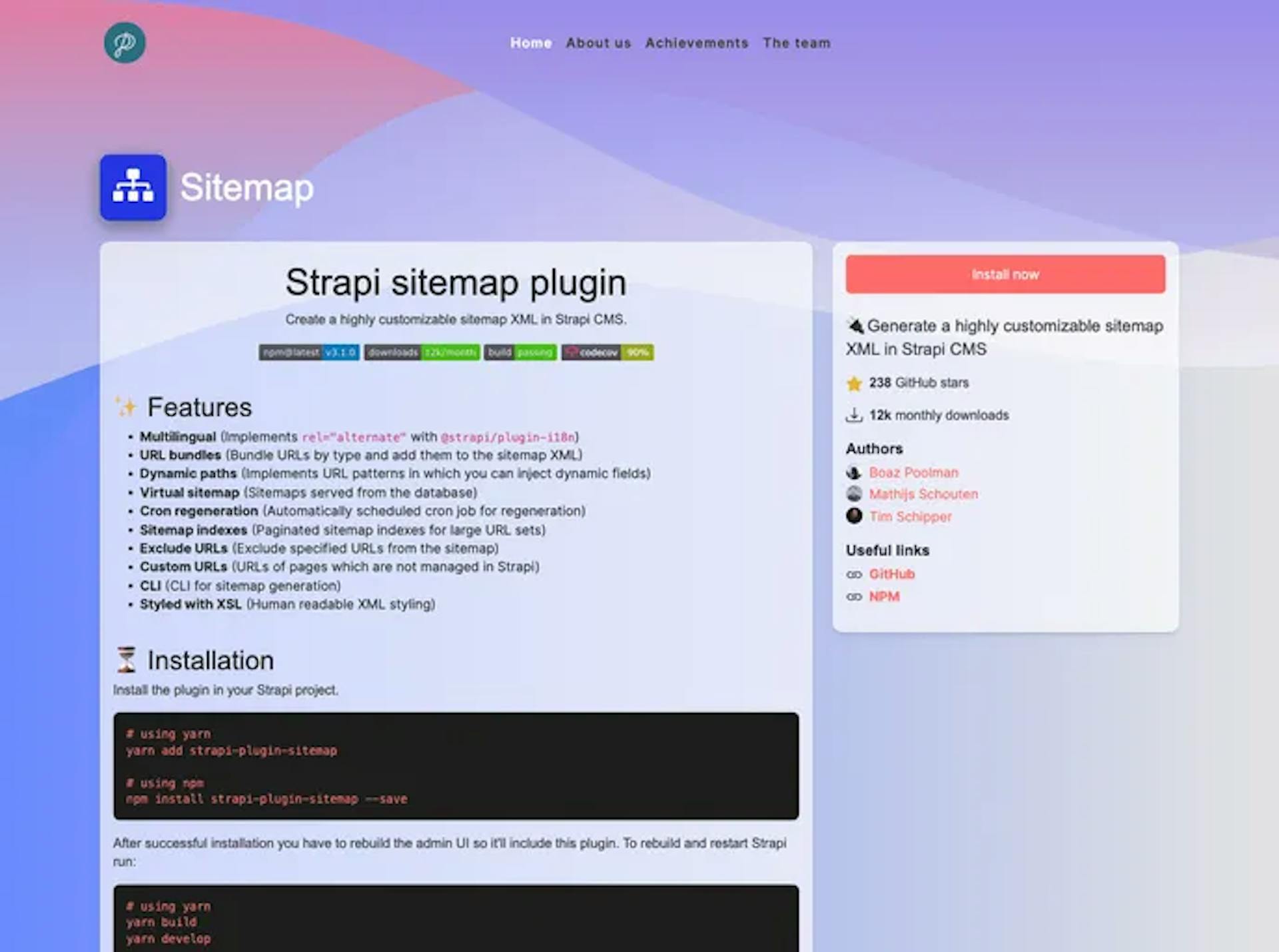 sitemap strapi