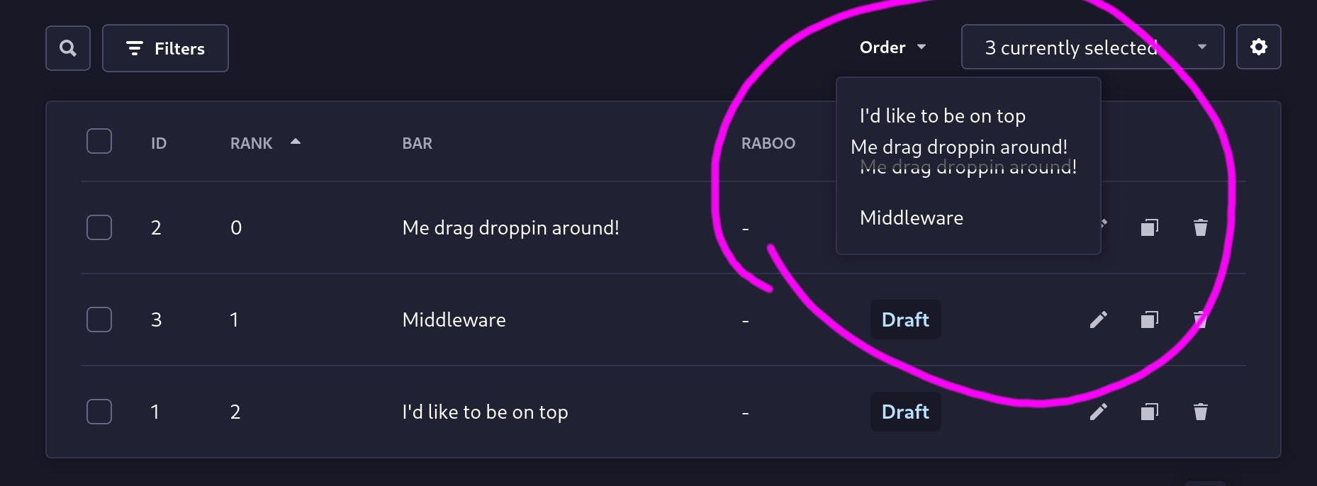 Drag Drop Content Types