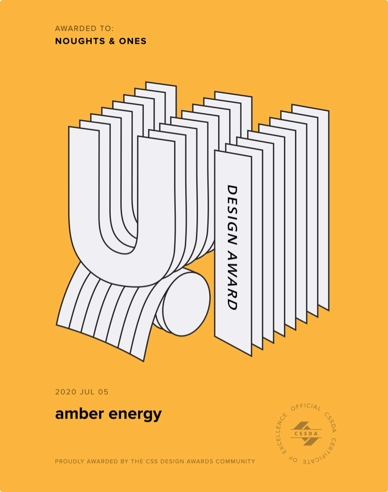 CSSDA UI Design Award for amber energy by Noughts & Ones