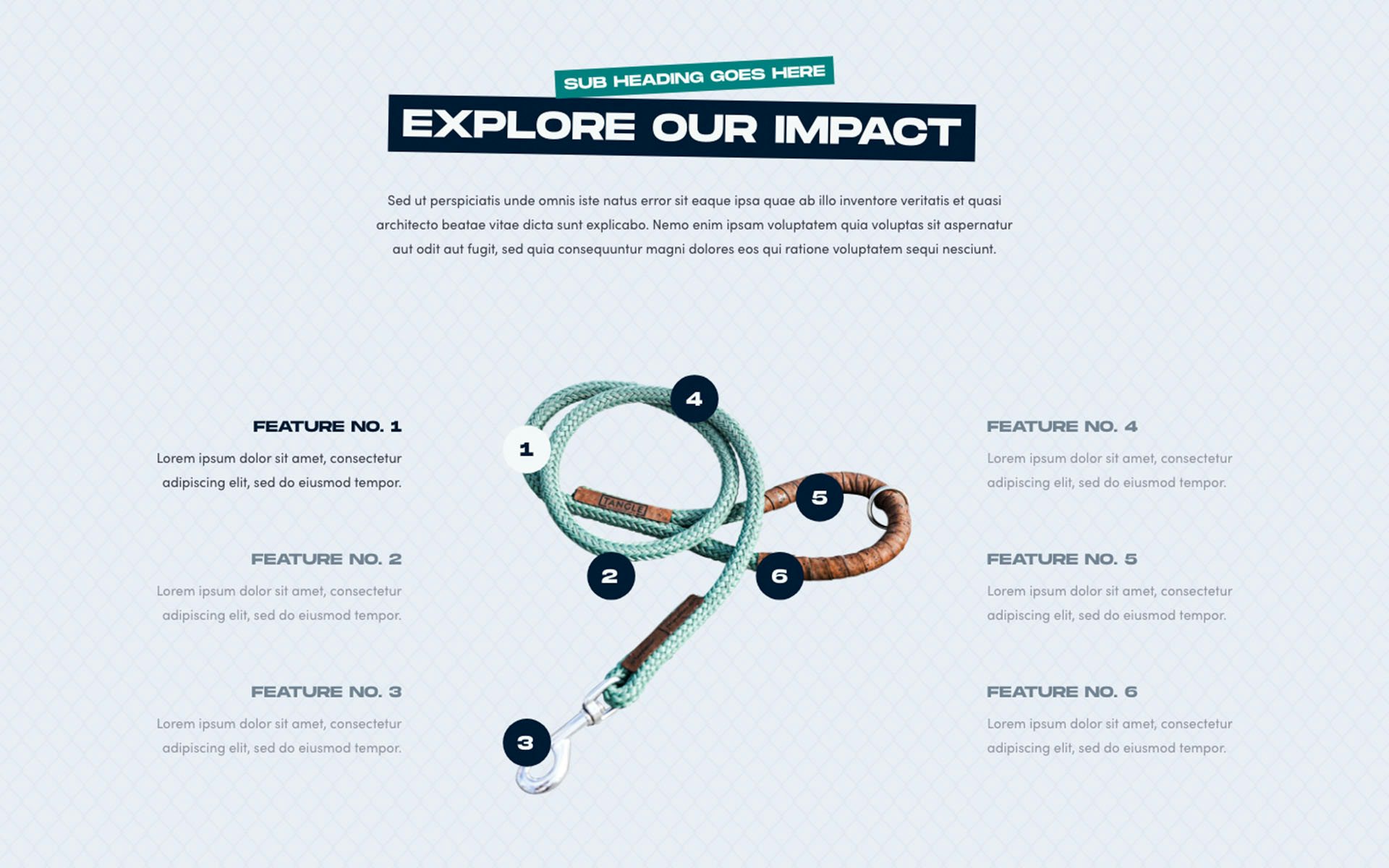 Tangle Mission Product Features Section Desktop