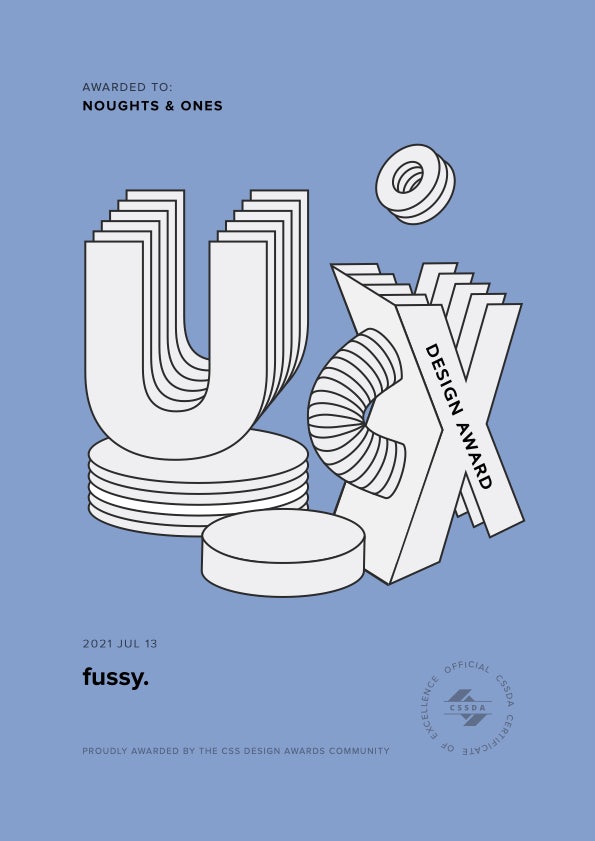 CSSDA UX Design Award for fussy by Noughts & Ones