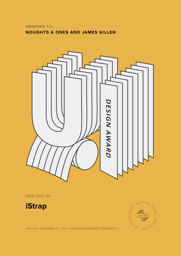 CSSDA UI Design Award for iStrap by Noughts & Ones 