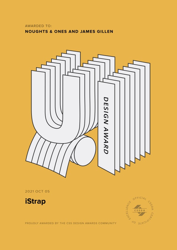 CSSDA UI Design Award for iStrap by Noughts & Ones