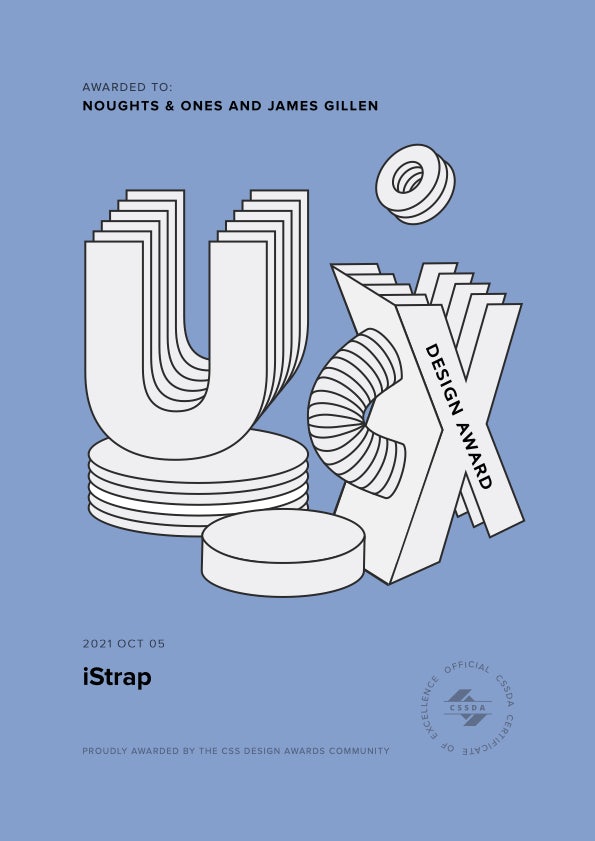 CSSDA UX Design Award for iStrap by Noughts & Ones 