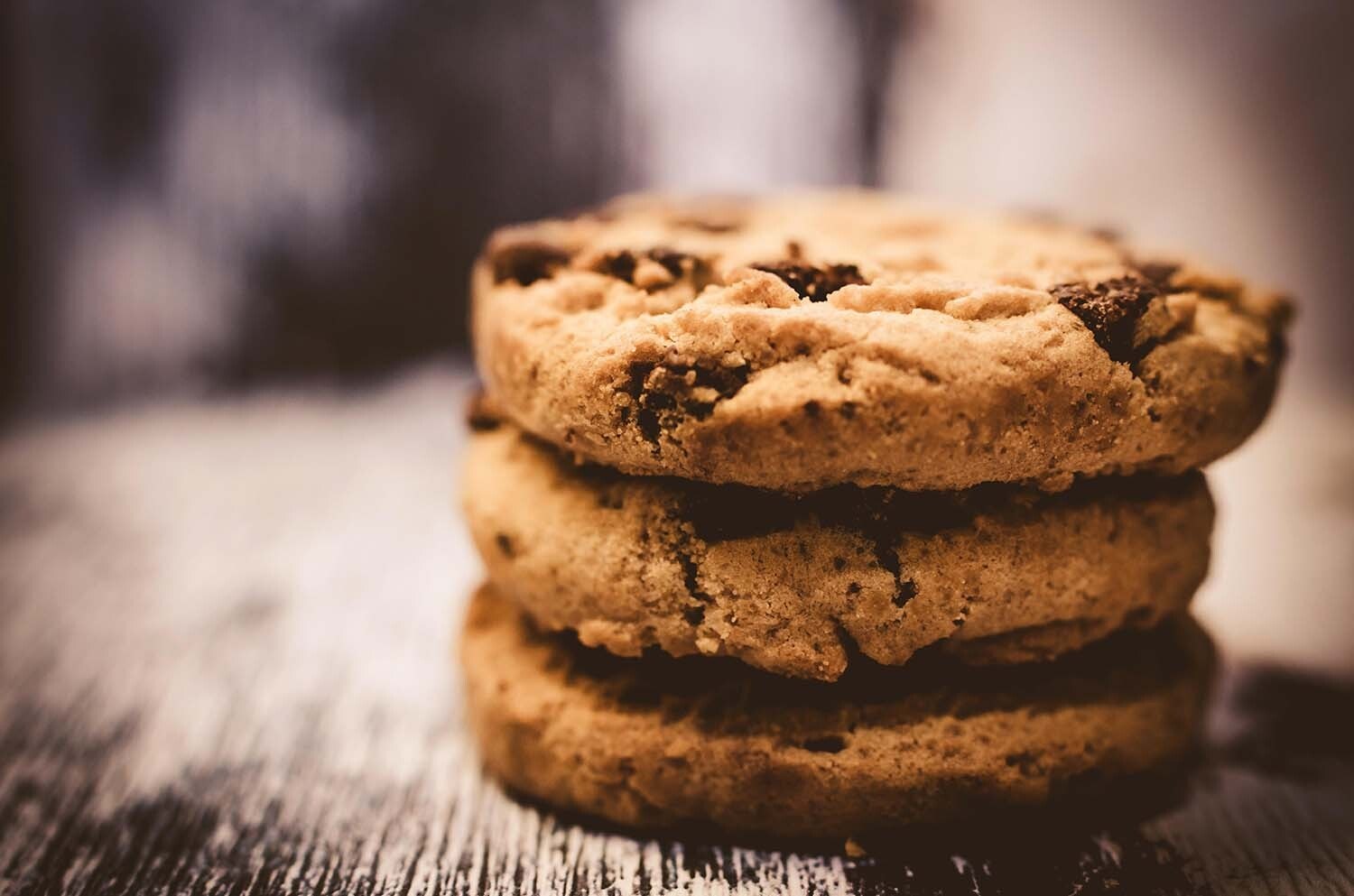 Pile of chocolate chip cookies