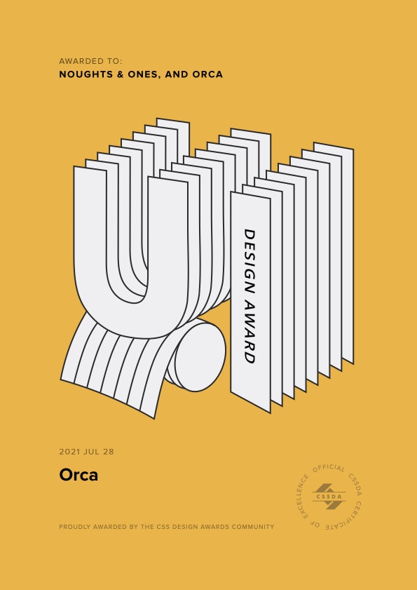 CSSDA UI Design Award for Orca by Noughts & Ones 