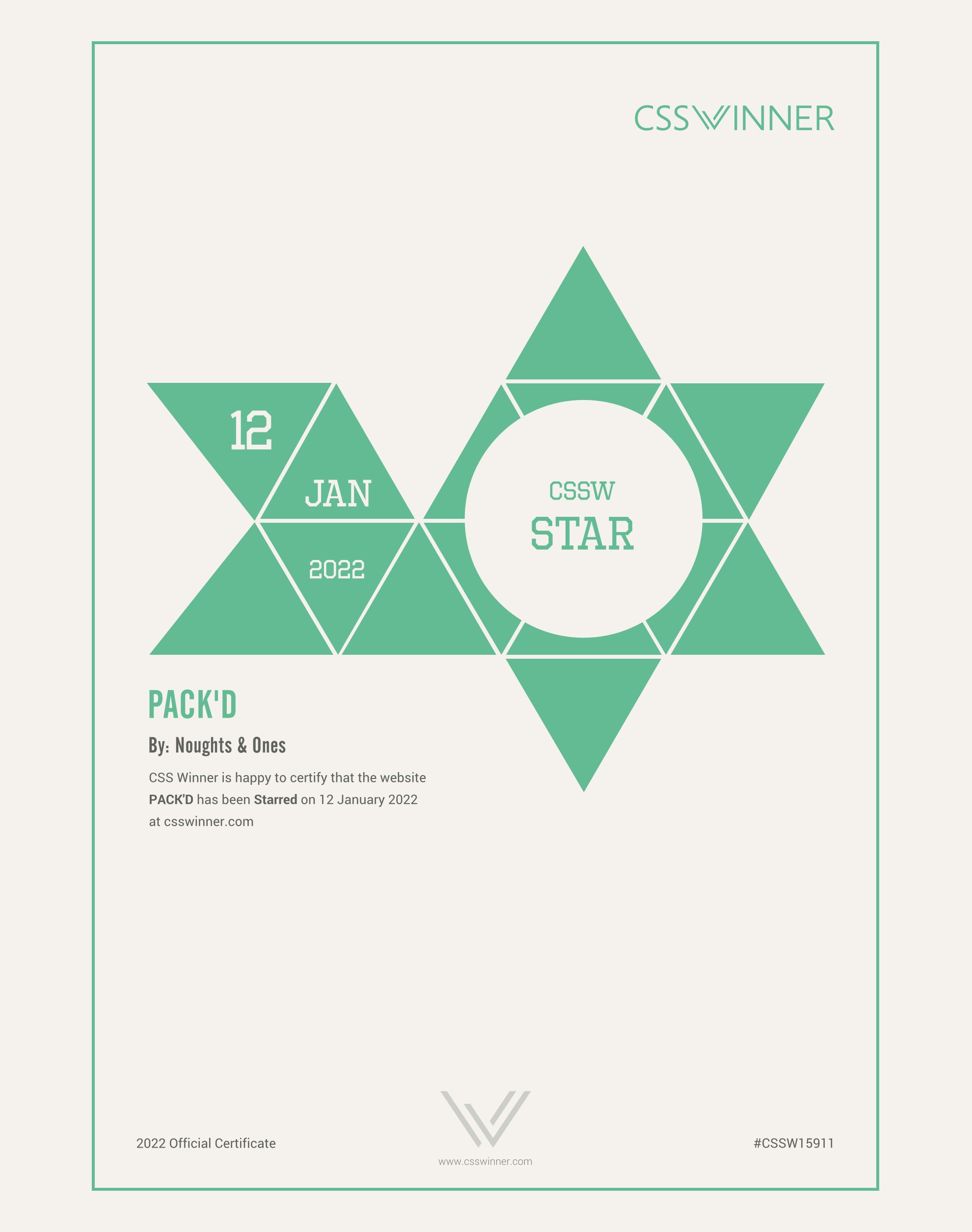 CSS Winner Star Award Pack'd and Noughts & Ones