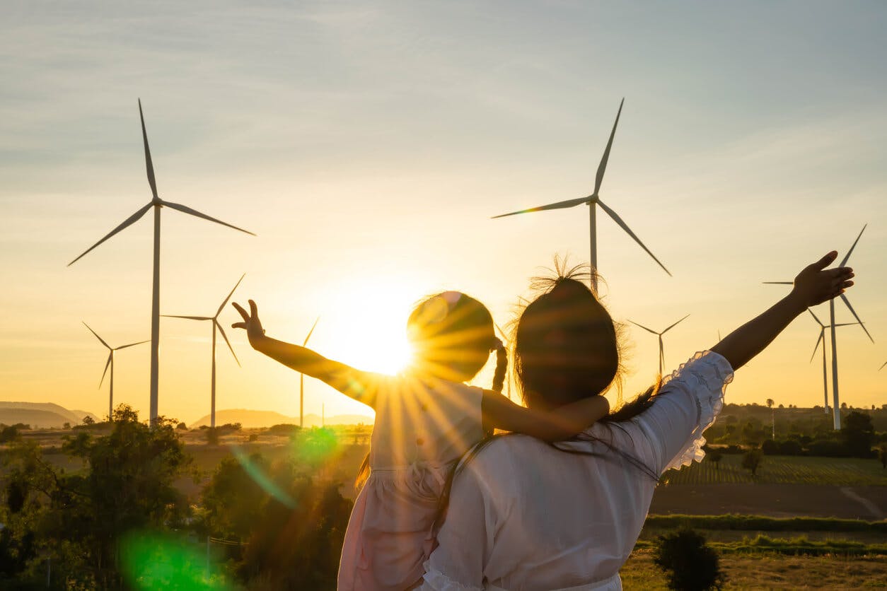 As turbinas eólicas , energia renovável