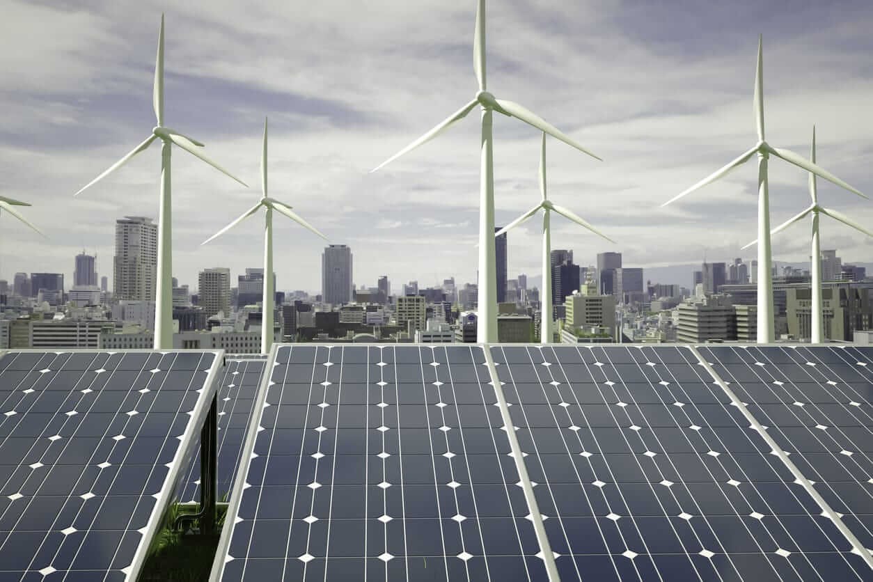 Energia renovável condicionada para a cidade