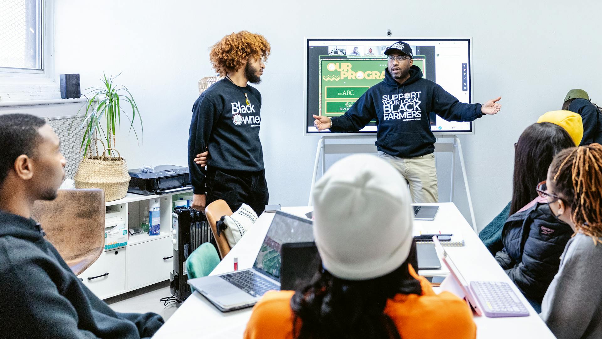 Reverend Heber Brown with students