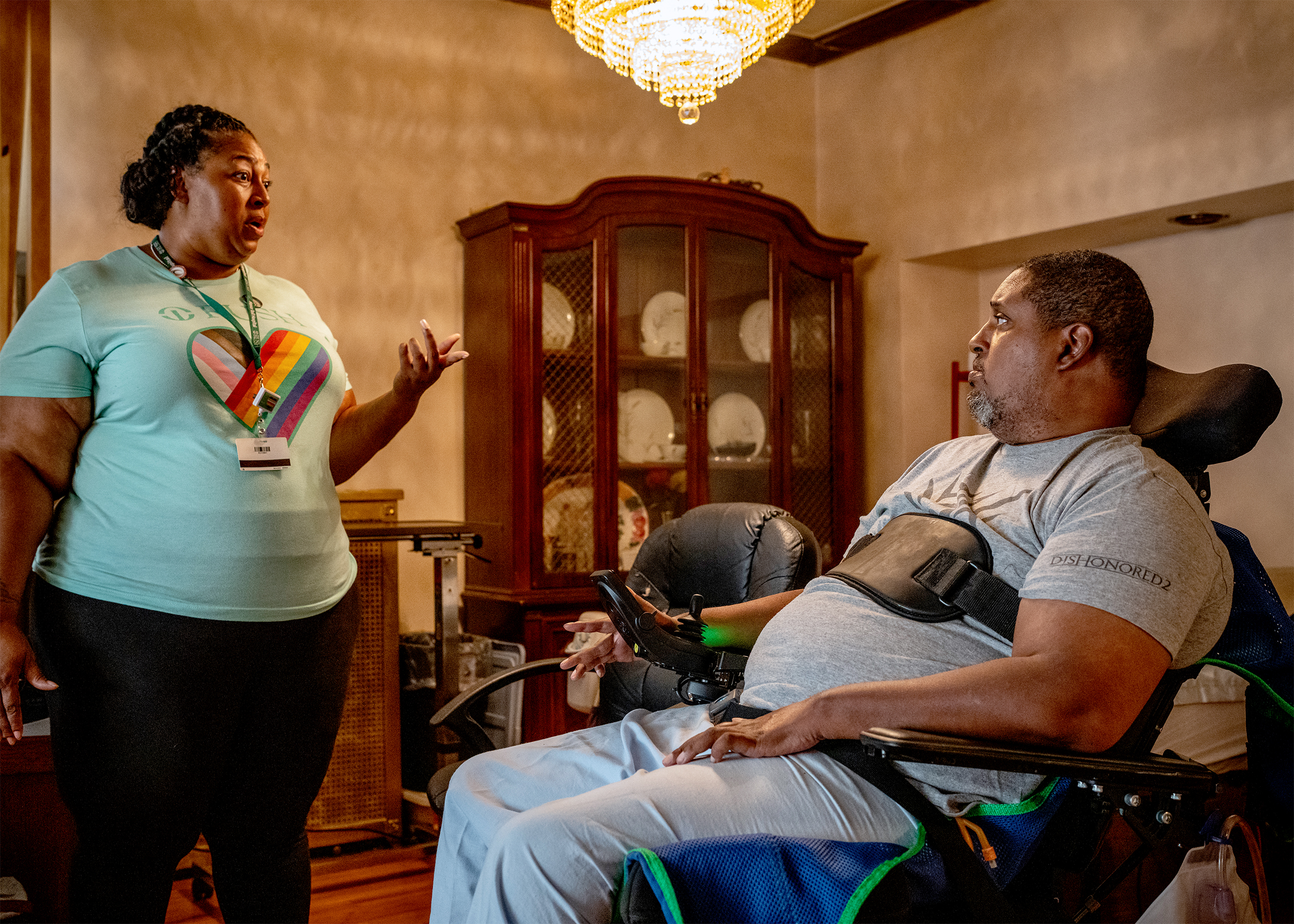 Q visiting gunshot victim Marcus Kelley.