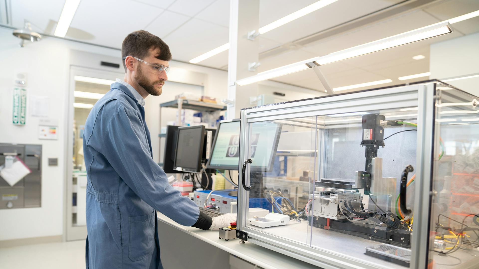 Lucas Goguen in the lab.