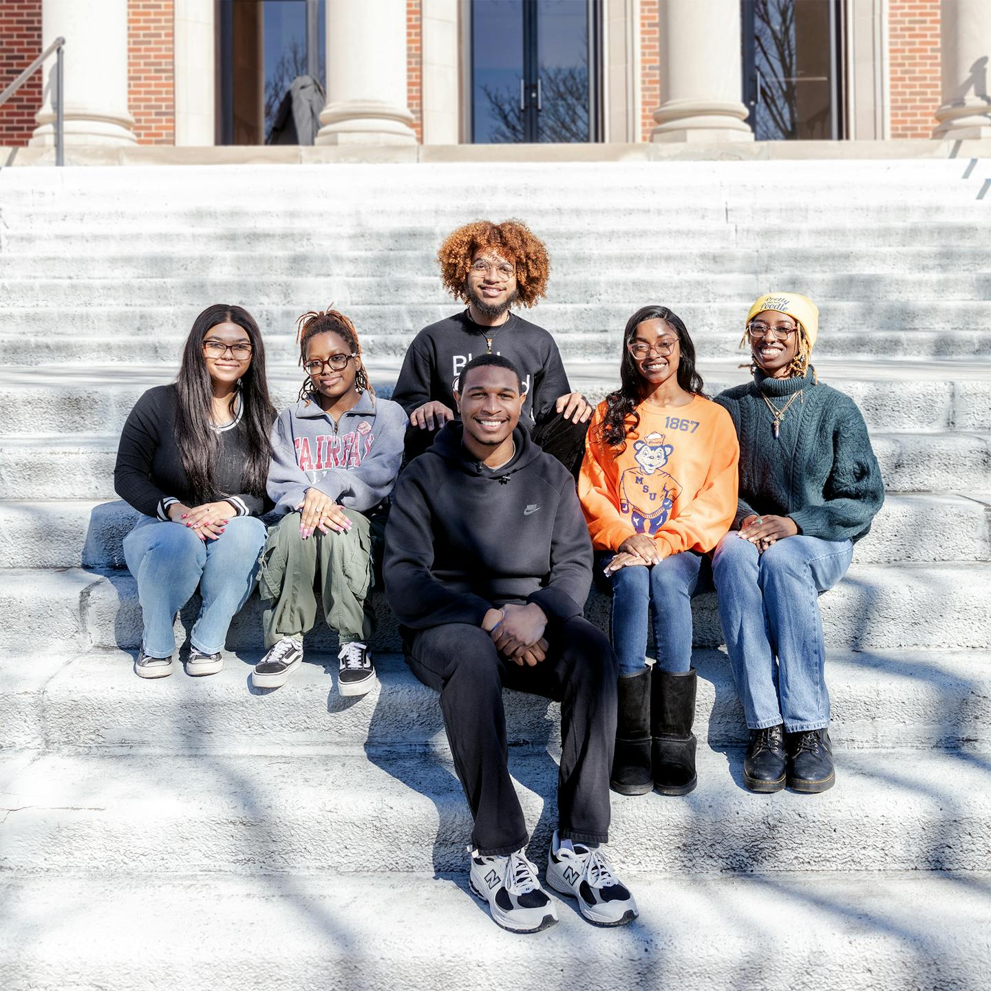 From left to right: Azariah Moore, Yasmine Bryant, Brahein Richardson, Shaune Payne, Natasha Chisaka, Zakiya Johnson.