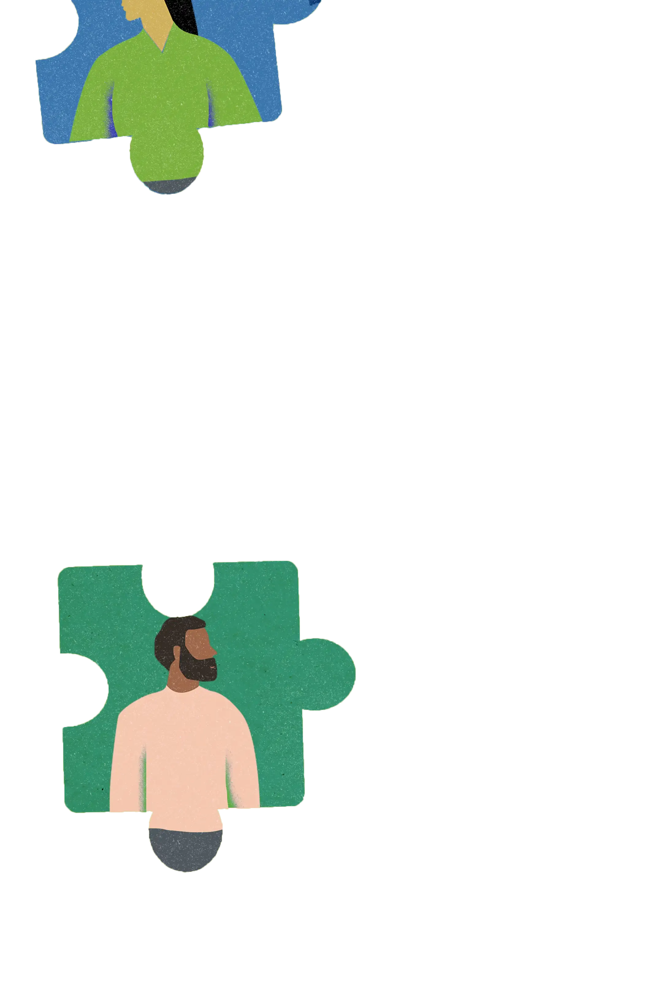 Puzzle pieces with people