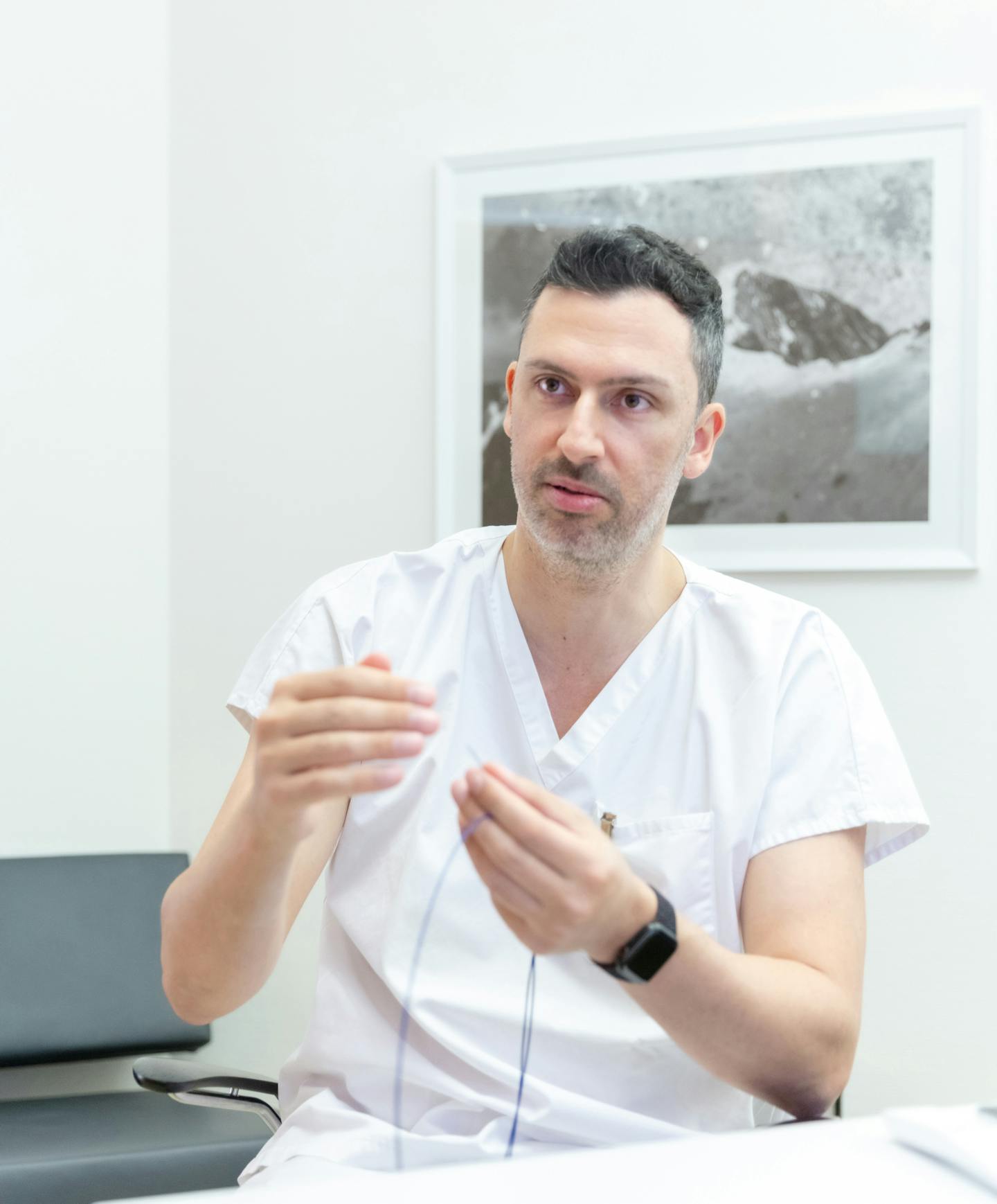 Marios Psychogios during the interview.