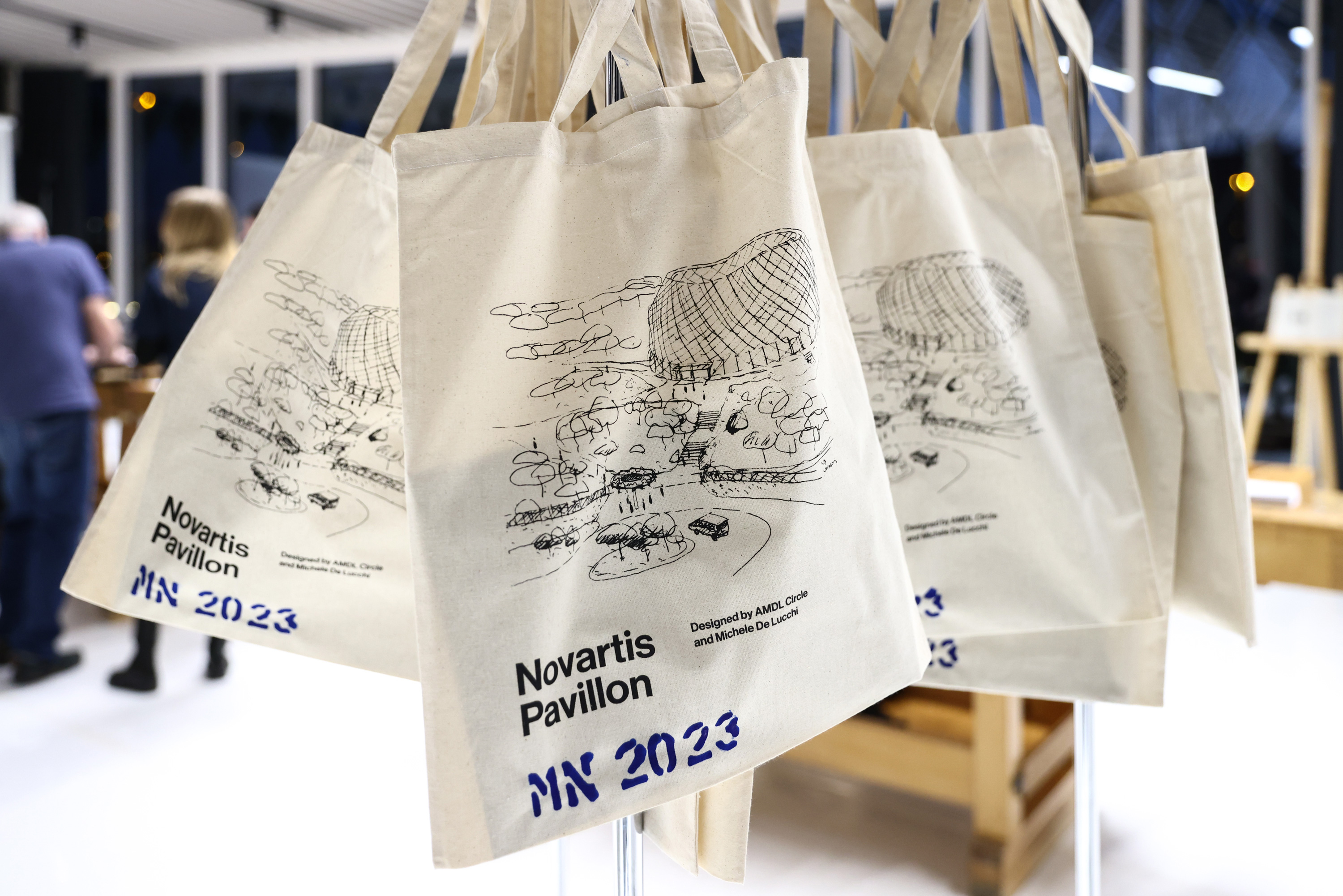 Bedruckte Jutetaschen.