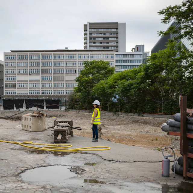 A typical day at the remediation site.