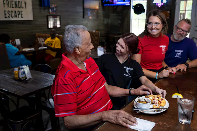 Van enjoys eating at his cousin’s Creole restaurant,