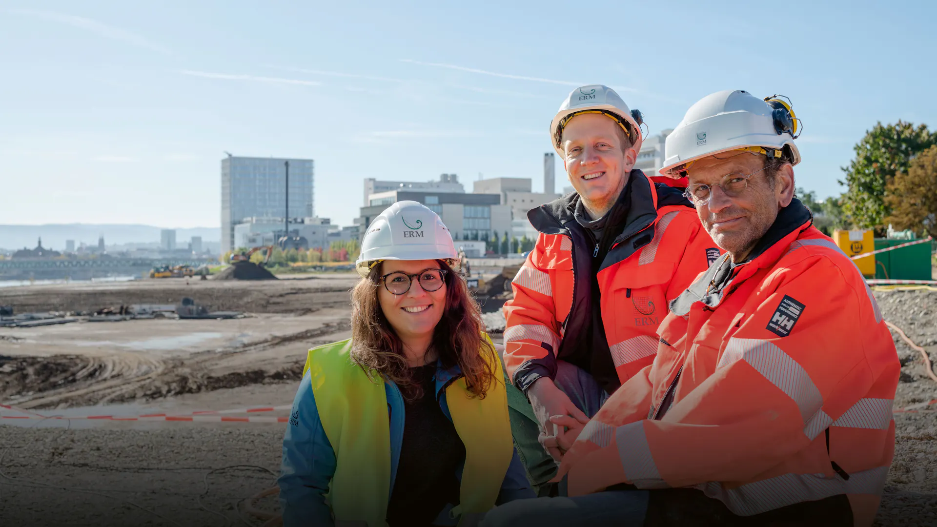 The ERM team from left to right: Hélène Bruzual-Alfonso (consultant/project manager), Stefan Brendel (junior project manager), Klemens Mueller (general contracting project manager).