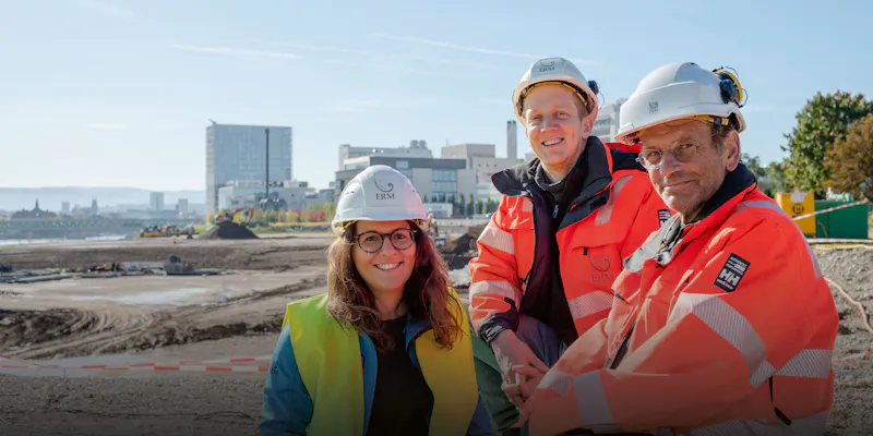 ERM-Team, v. l. n. r.: Hélène Bruzual-Alfonso (Consultant/Projektleiterin), Stefan Brendel (Junior-Projektleiter), Klemens Müller (Projektleiter Generalunternehmung). 