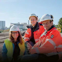 The ERM team from left to right: Hélène Bruzual-Alfonso  (consultant/project manager), Stefan Brendel (junior project manager), Klemens Mueller (general contracting project  manager). 