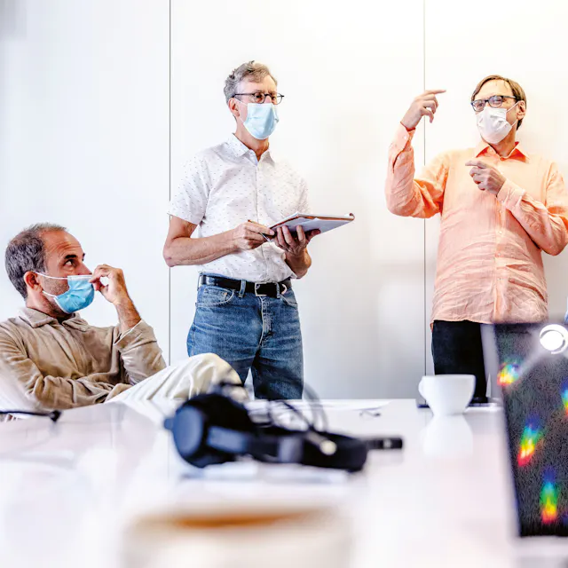 David Woodruff and Robert Schrem during one of numerous meetings.