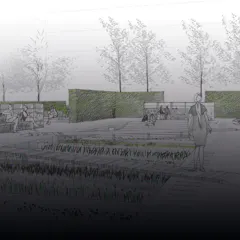 The sketch by Thorbjoern Andersson shows the southern part of the park that was opened in 2012 as the Physic Garden.