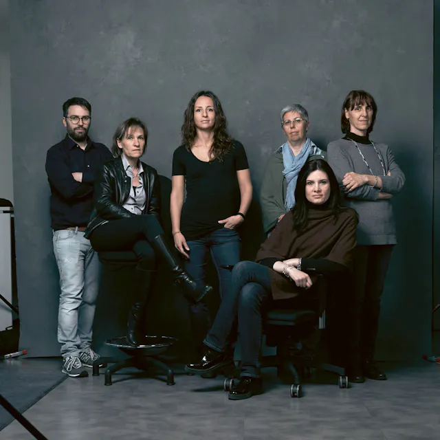 AAA-Team photo in front of dark background (from left to right): Donato Barbato, Daniela Chicco, Clementina Brambati, Lorenza Fugazza, Valeria Muzio and Elena Bisone.
