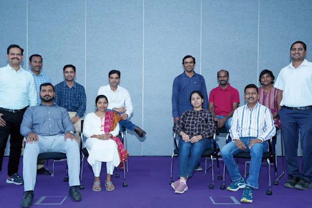 Technical Research & Development Team India (from left to right, standing): Ramesh Kalyanam, Arumugam Shanmugam, Sounik Saha, Vikash Kumar, Mihira Padhy, Narsimha Swamy Palle, Vijayalakshmi Atla, Bhavani Prasad. Seated: Amar Gawali, Gayatri A, Revathi G, Janardhan Chennuri.