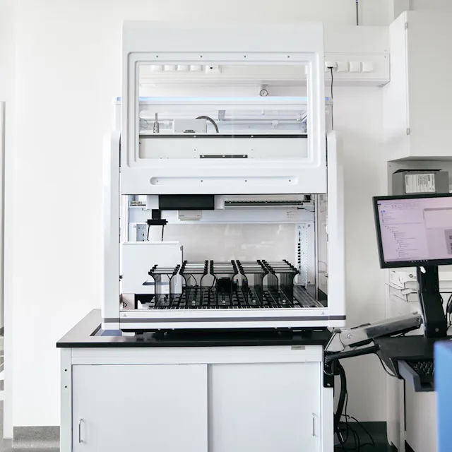 Liquid Handling Robot used for pipetting of high-throughput enzymatic screening reactions.