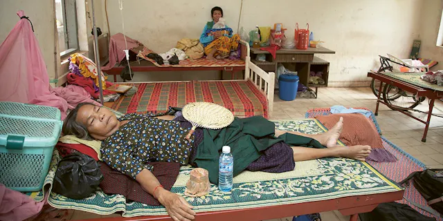 Patients in a local hospital in Cambodia.
