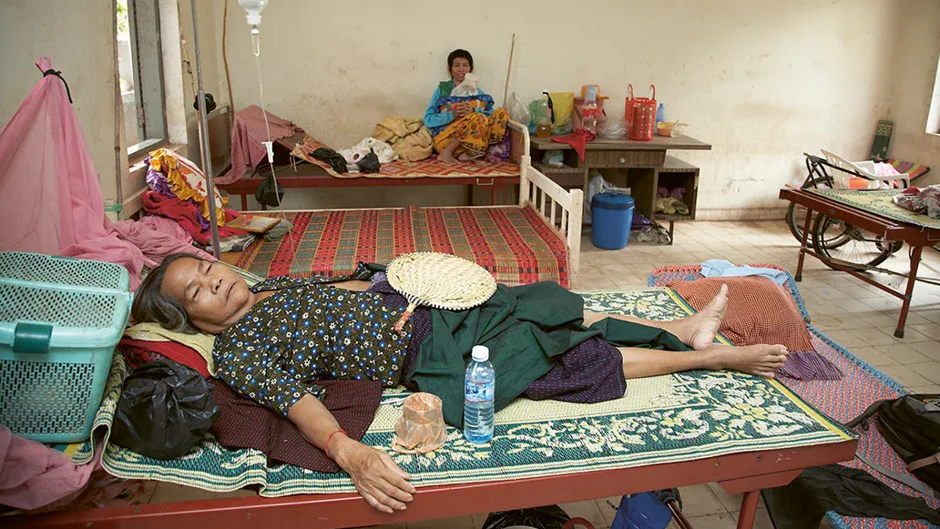 Patients in a local hospital in Cambodia.