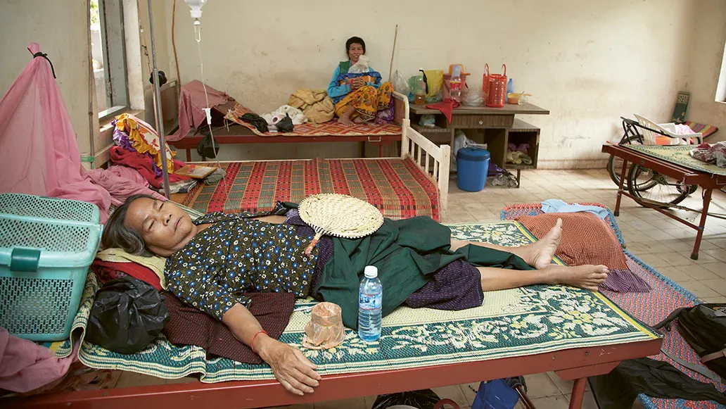 Patients in a local hospital in Cambodia.