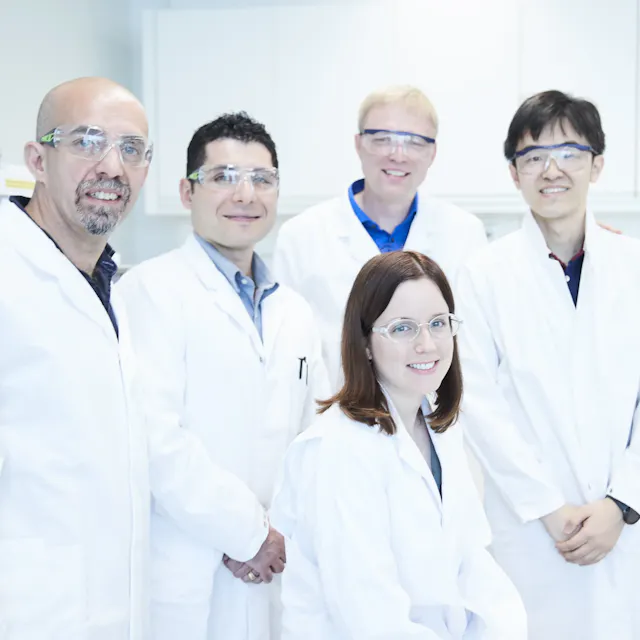 Lionello Ruggeri, Agostino Cirillo, Kathrin Mueller, Ting Zhou together with Thomas Huber from the protein design unit in Basel.
