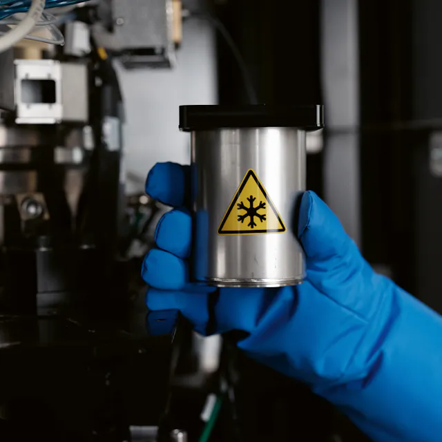 Samples are loaded into the microscope.