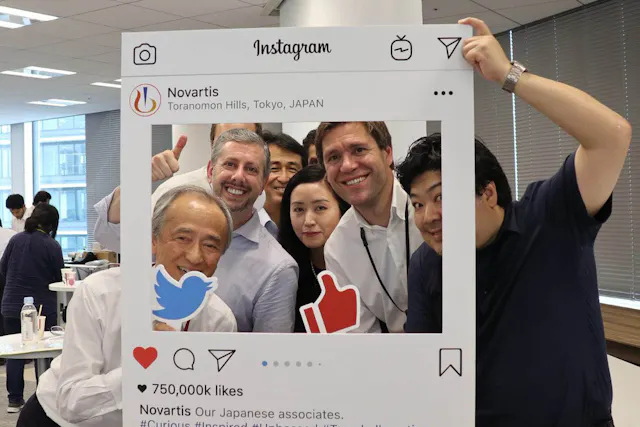 Bertrand Bodson with colleagues in Japan.