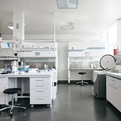 View of Thierry Schlama’s new lab on the Campus in Basel, where the team is re-engineering enzymes.