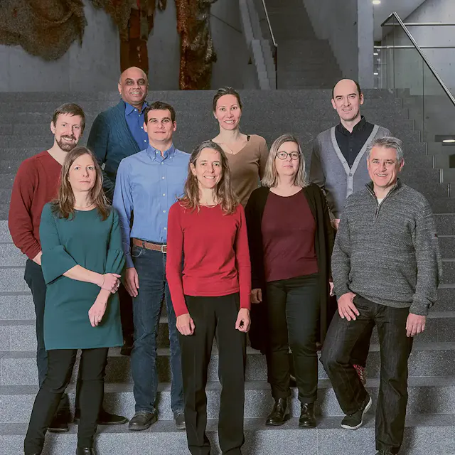 The cryo-electron team from left to right: Andreas Schenk, Christel Genoud, Srinivas Honnappa, Simone Cavadini, Sandra Jacob, Celine Be, Alexandra Graff, Nico Thomä, Chris Wiesmann.