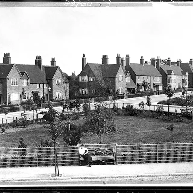 Die Cadbury-Stadt Bournville in England und...