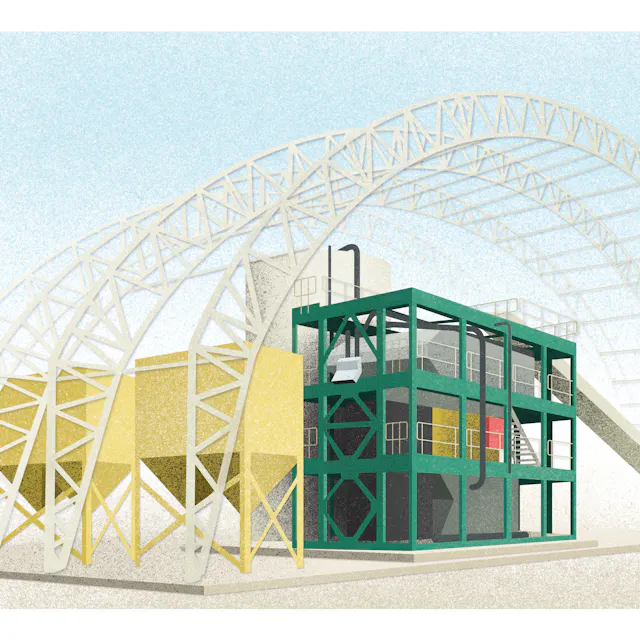 Setting up the soil washing plant.