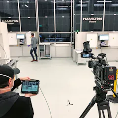 Filming of an explanatory video for the Wonders of Medicine exhibition.