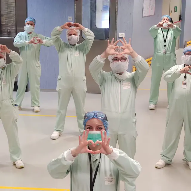 Associates at the Italian production site in Torre worked hard during the peak of the coronavirus crisis to safeguard drug production.