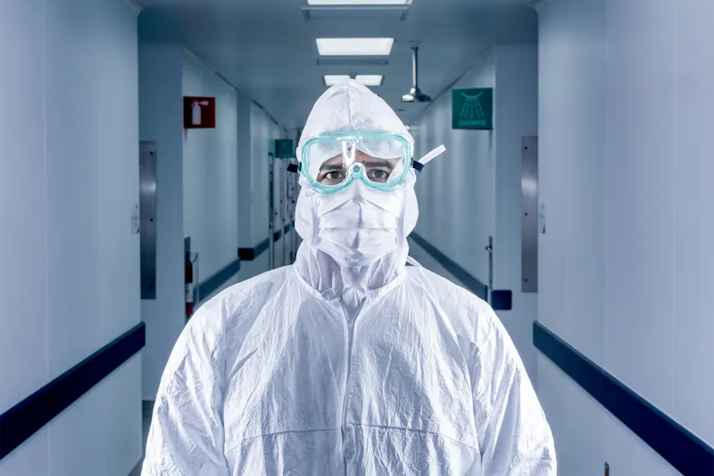 Scientist in his lab suit
