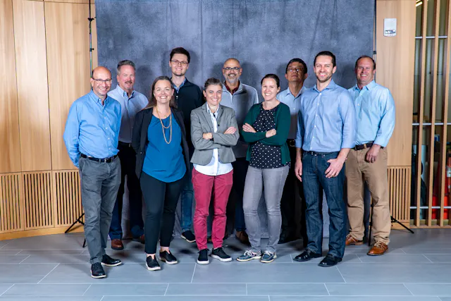 The Helios team (from left to right): Jonathan Solomon, Christopher Straub, Eva d’Hennezel, Artiom Cernijenko, Anna Magracheva, Aleem Fazal, Beth Fortnam, Lei Xu, Simone Bonazzi, Michael Visser.