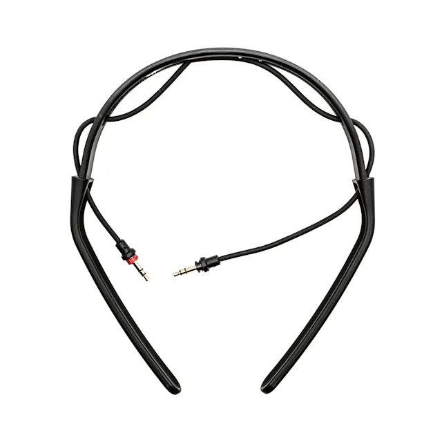 Plugs connect the headphones to the smartphone, which visitors receive for the duration of their stay, storing information about the exhibition.