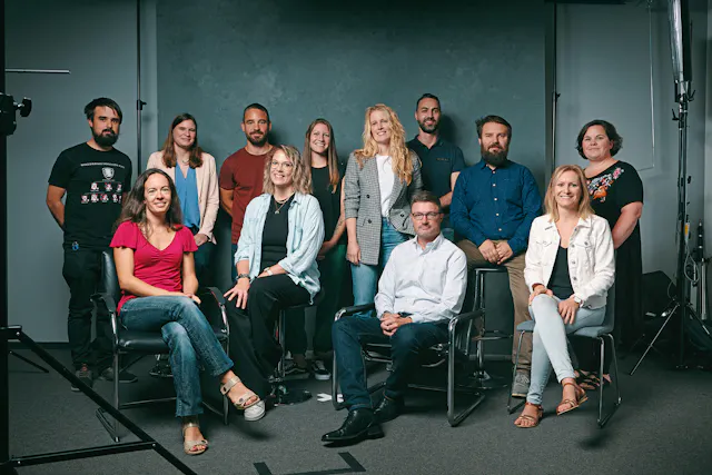 Back (from left to right): Axel Baxarias, Josefine Reber, Ralph Bessey, Charlène Hartnagel, Danielle Park, Gonçalo Clemente, Alexander Kristian, Elise Simon. Front (from left to right): Stéphanie Barbé, Fanny Schaeffer, Philipp Holzer, Emeline Mandon.