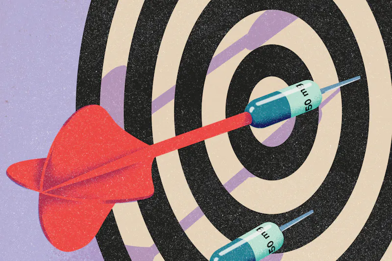Illustration: dartboard with darts