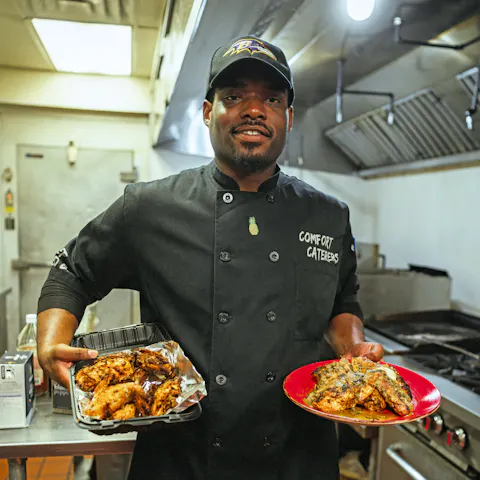 Chef Jared Banks, owner of the local company Comfort Caterers.