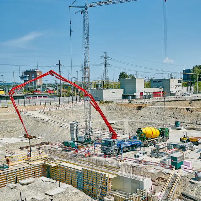 Foundations of the new campus of the University of Applied Sciences and Arts  Northwestern Switzerland consisting partially of the excavation material from Building 316.