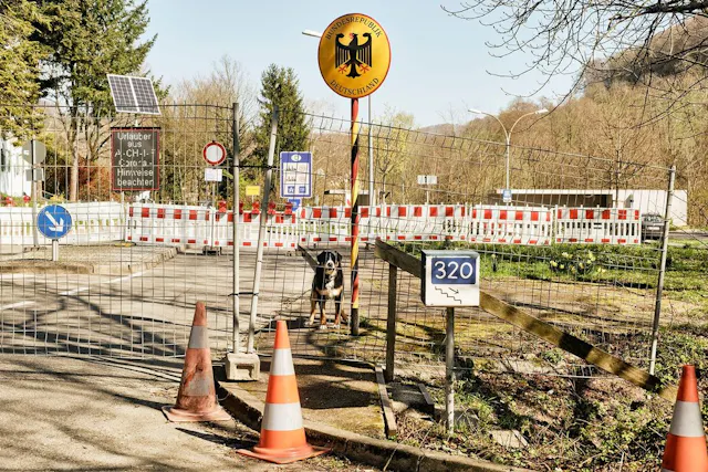 Dog on state borders.